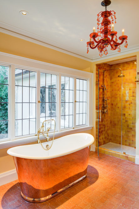 Oakland bath remodel with copper bathtub