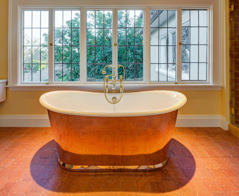 Oakland bath remodel with copper bathtub